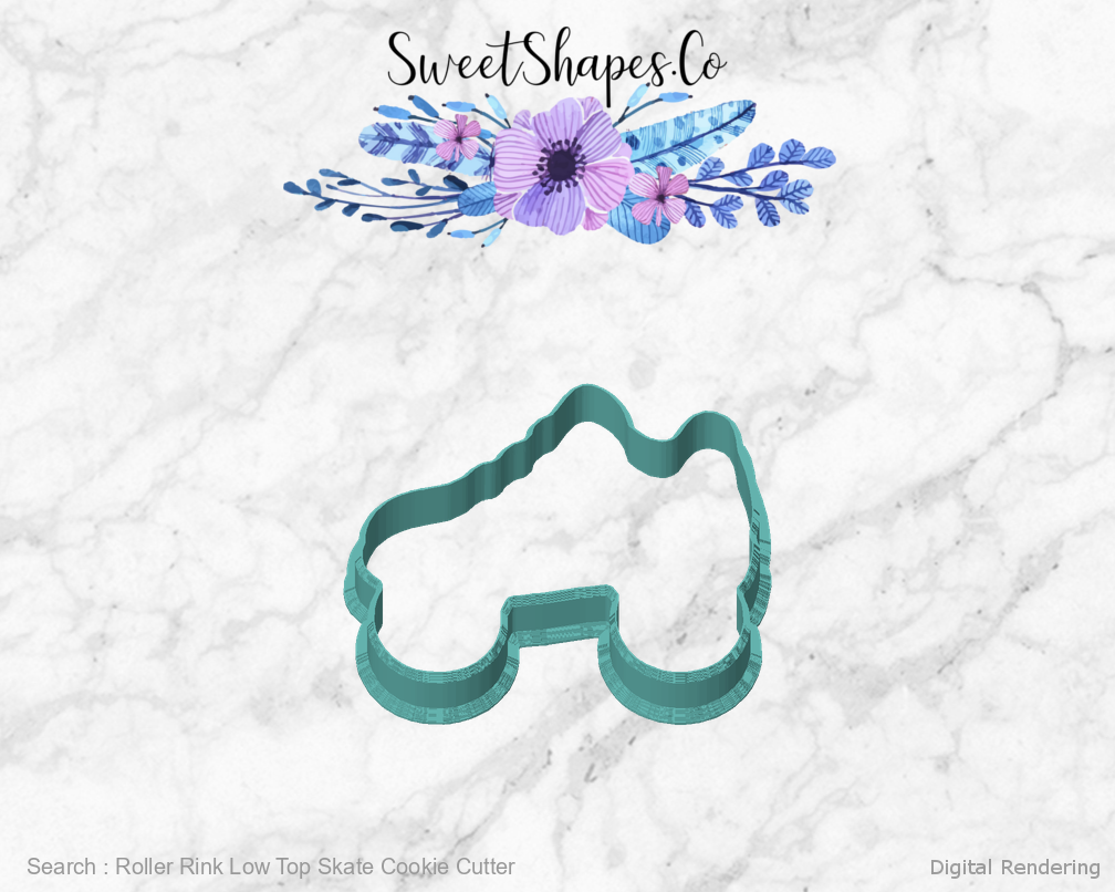 Roller Rink Low Top Skate Cookie Cutter - front manufacturing view