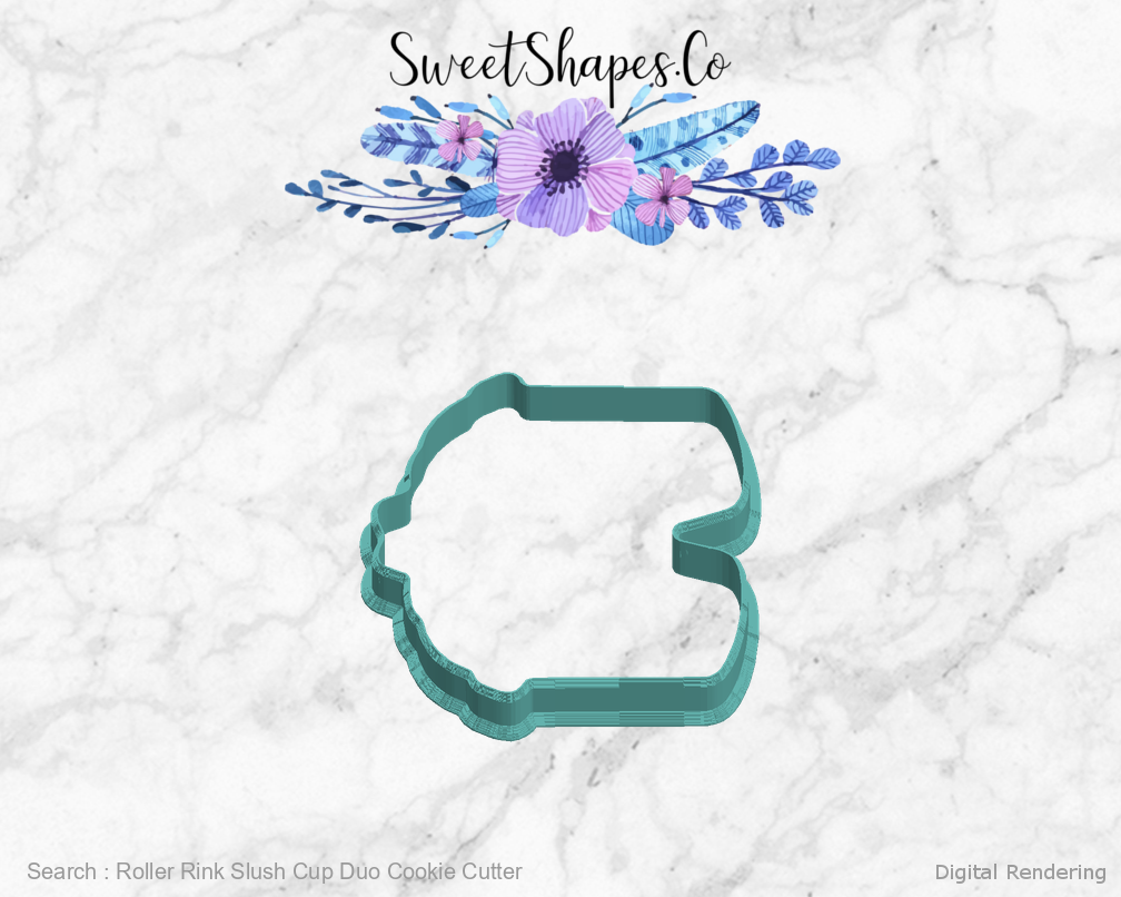 Roller Rink Slush Cup Duo Cookie Cutter - 270 degrees manufacturing view