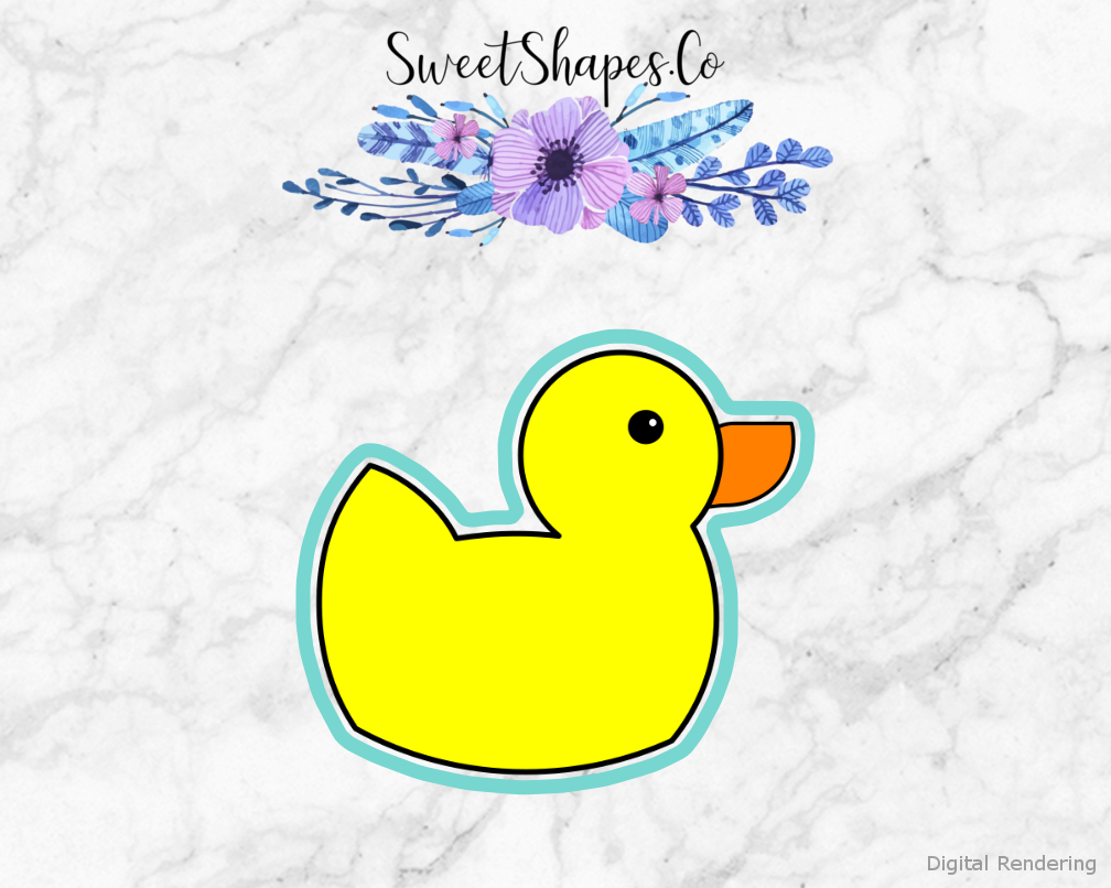 Rubber Duck Cookie Cutter — artwork with a close-fitting teal outline