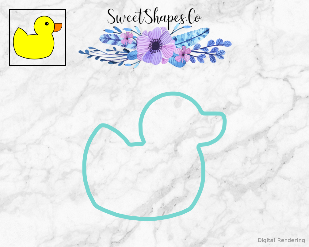 Rubber Duck Cookie Cutter — teal outline with a small artwork preview