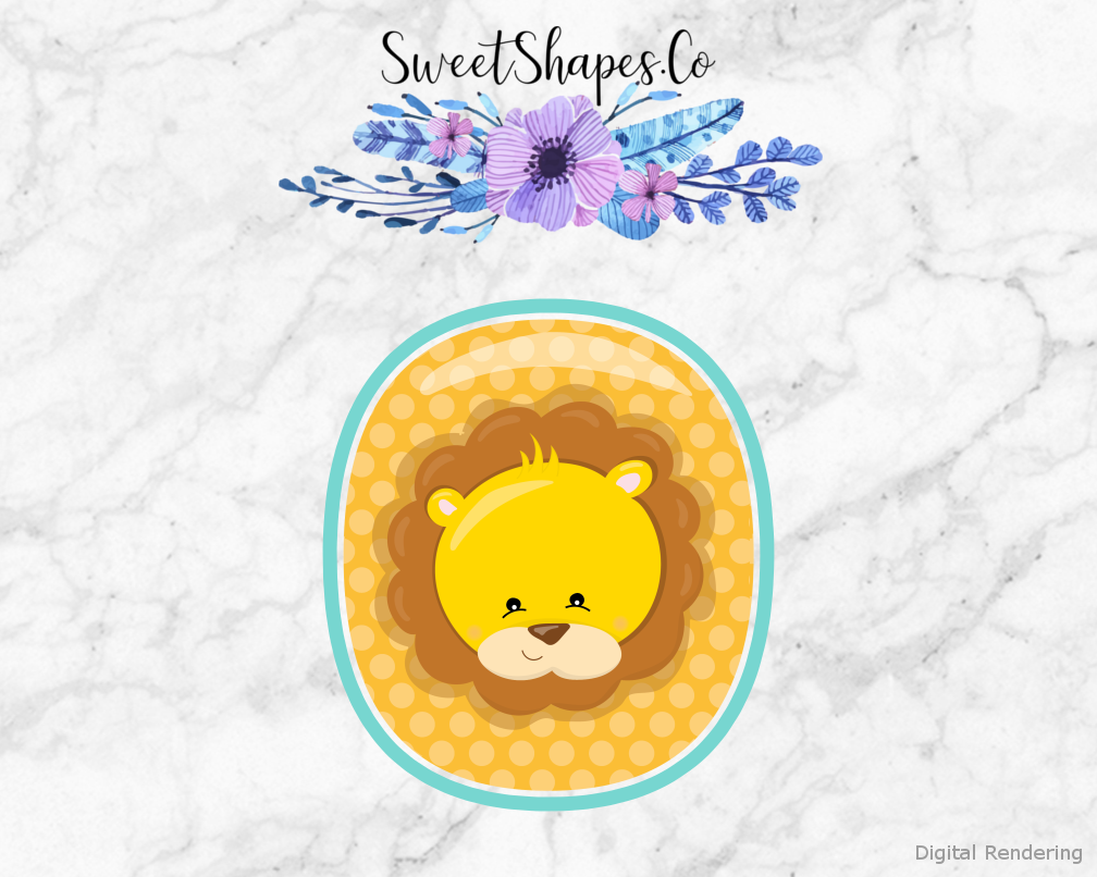 Safari Number 0  Cookie Cutter — artwork with a close-fitting teal outline