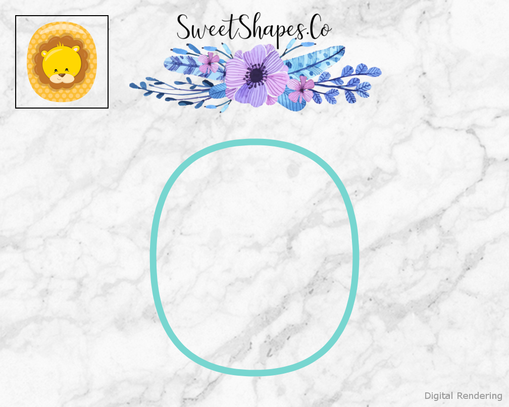 Safari Number 0  Cookie Cutter — teal outline with a small artwork preview