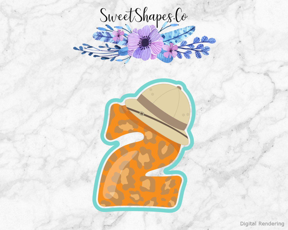 Safari Number 2  Cookie Cutter — artwork with a close-fitting teal outline