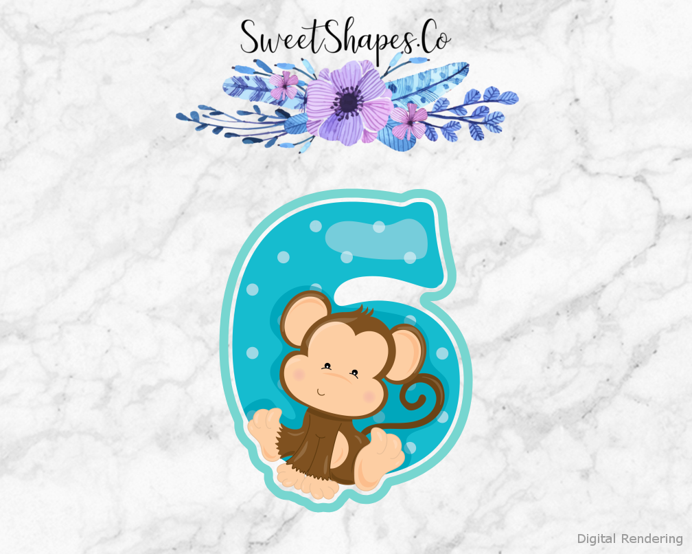 Safari Number 6  Cookie Cutter — artwork with a close-fitting teal outline