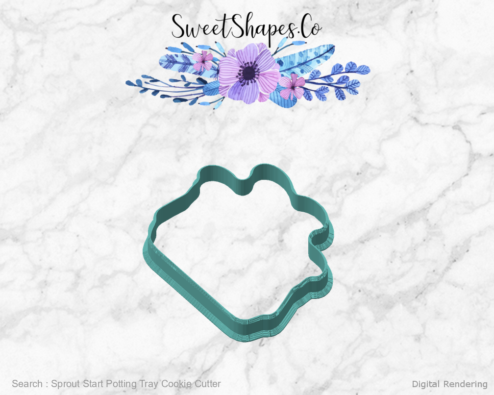 Sprout Start Potting Tray Cookie Cutter — 4-inch, 3/4-inch cut-depth preview, view 2