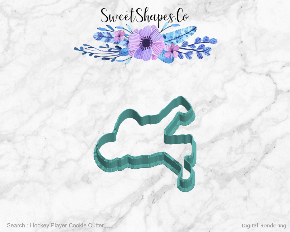 Hockey Player Cookie Cutter — left view