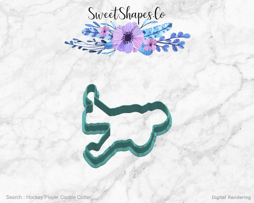 Hockey Player Cookie Cutter — right view