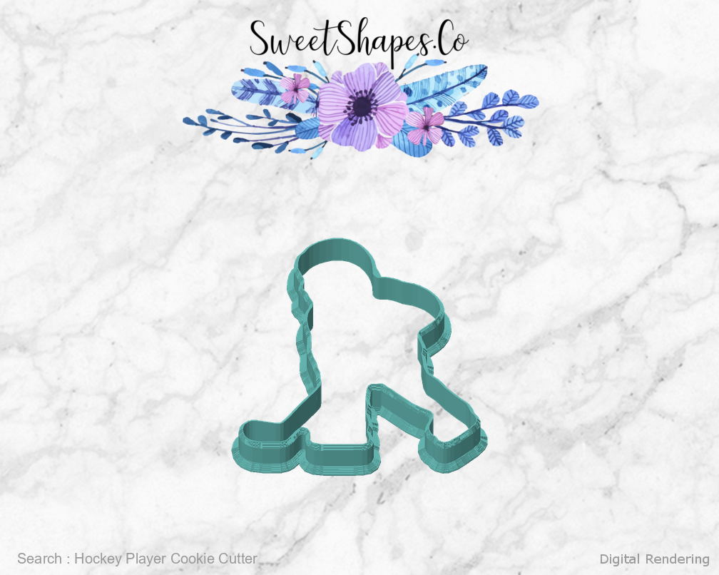 Hockey Player Cookie Cutter — front view