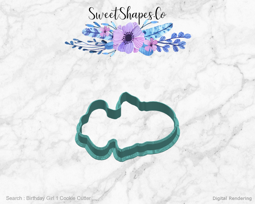 Birthday Girl 1 Cookie Cutter — right view