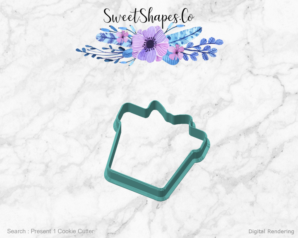 Present 1 Cookie Cutter — angled front view