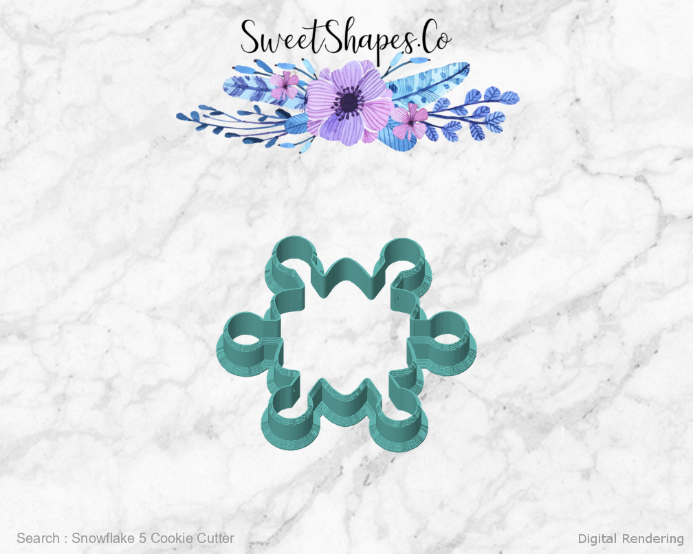 Snowflake 5 Cookie Cutter — front view