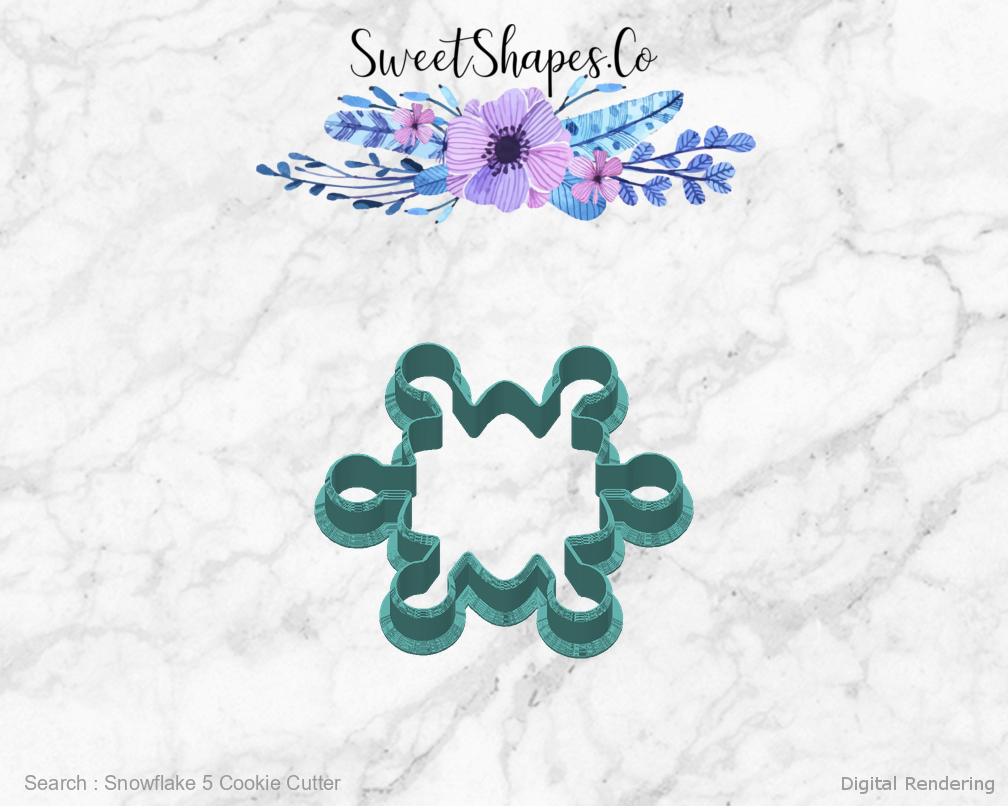 Snowflake 5 Cookie Cutter — back view