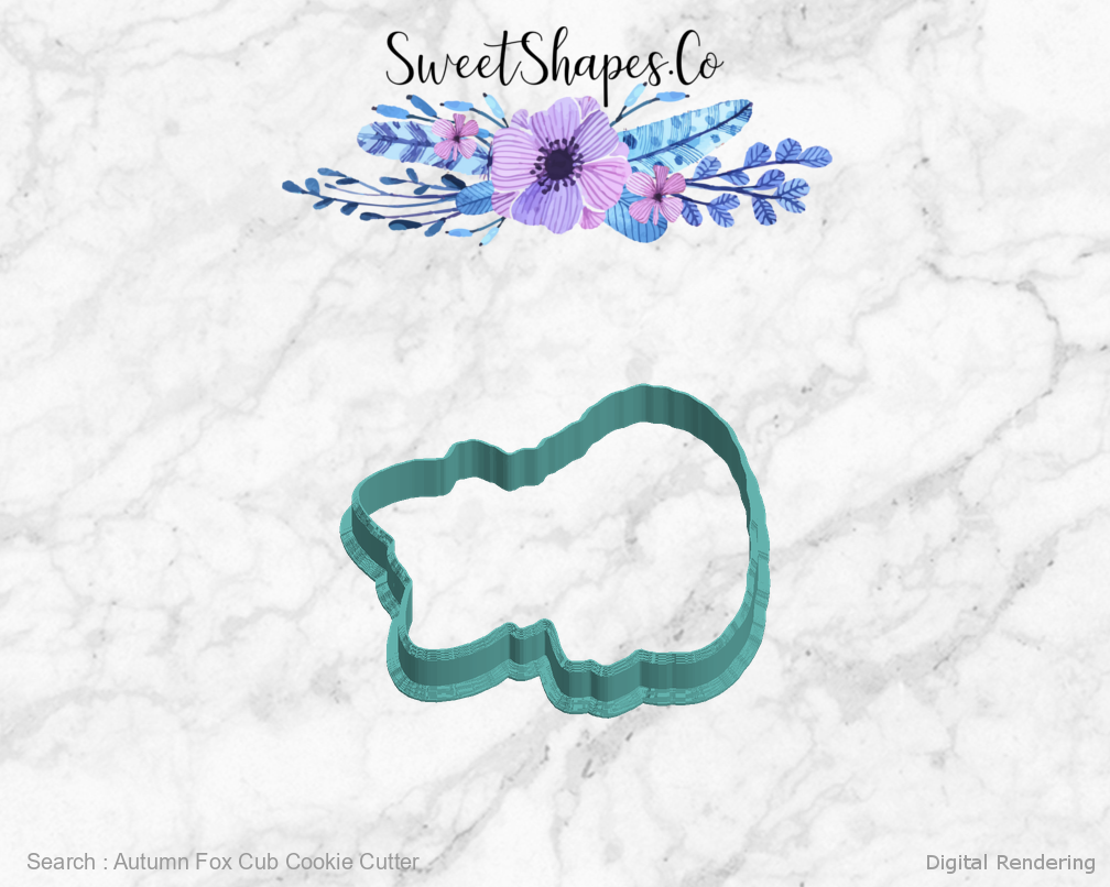 Autumn Fox Cub Cookie Cutter — left view