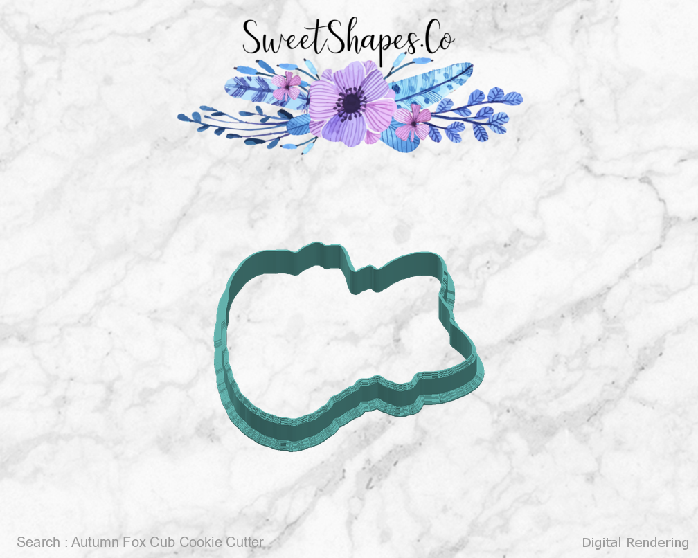 Autumn Fox Cub Cookie Cutter — right view