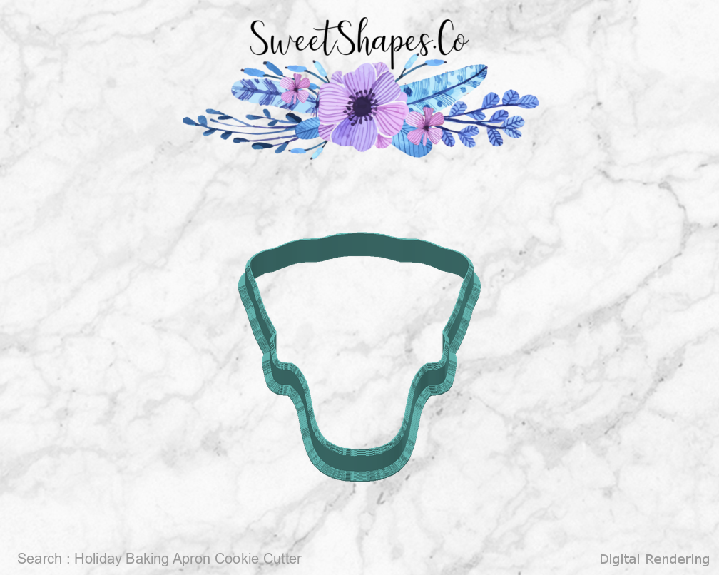Holiday Baking Apron Cookie Cutter — back view