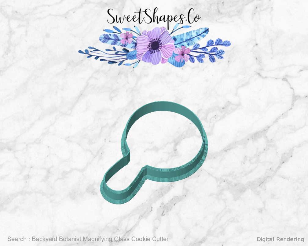 Backyard Botanist Magnifying Glass Cookie Cutter — front view