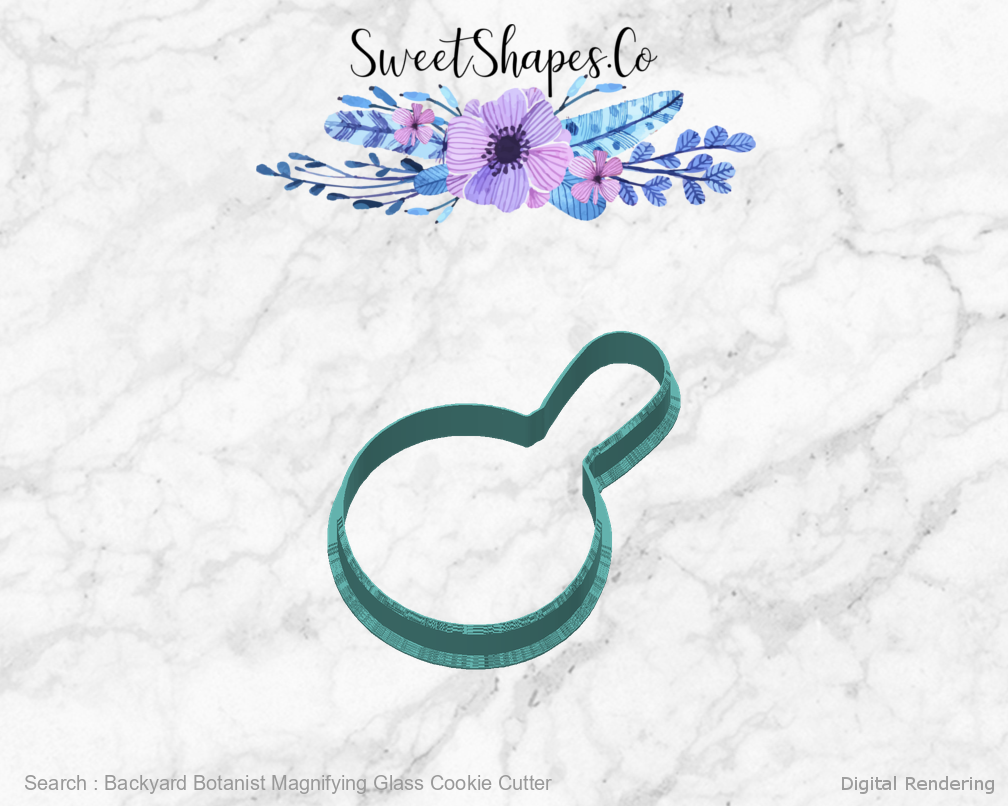 Backyard Botanist Magnifying Glass Cookie Cutter — back view