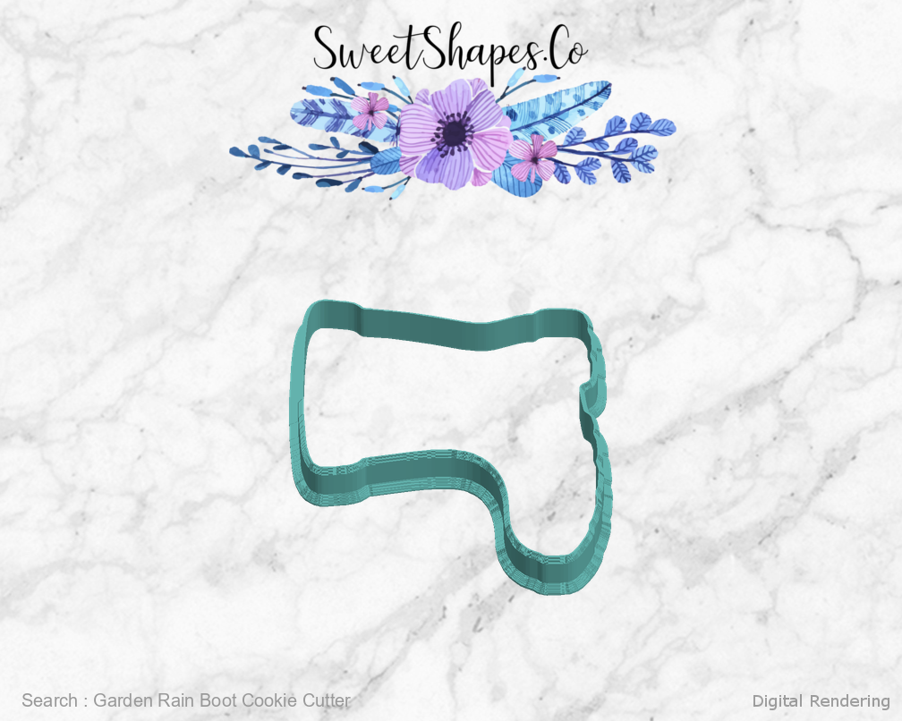 Garden Rain Boot Cookie Cutter — left view