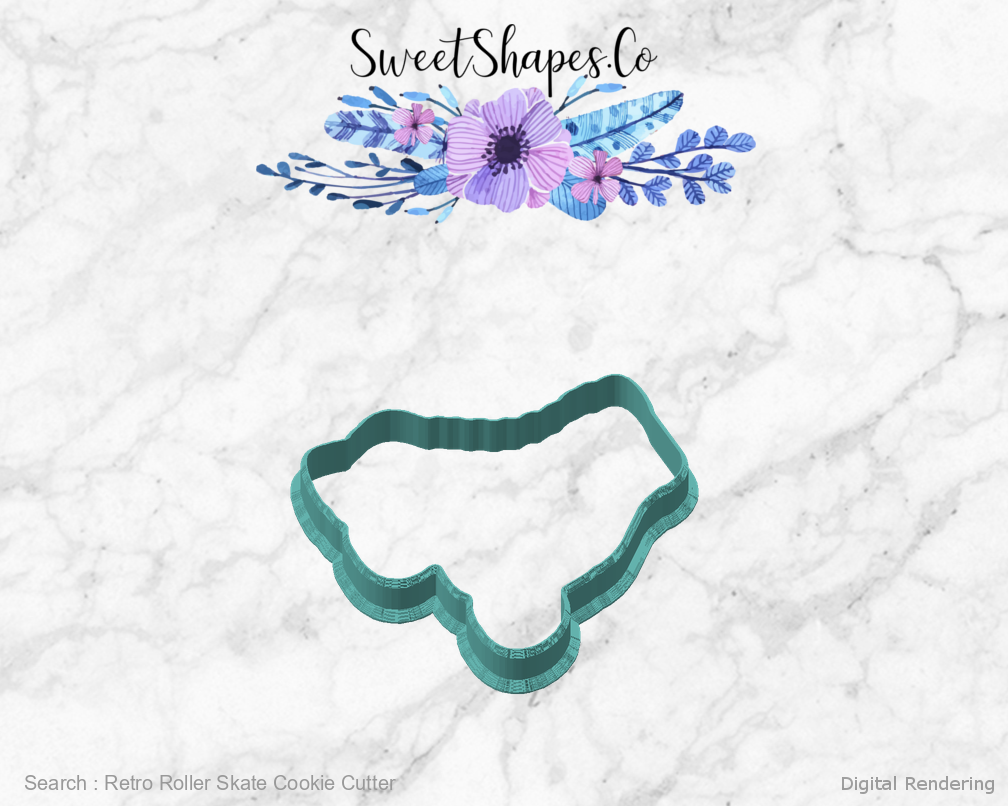 Retro Roller Skate Cookie Cutter — angled front view