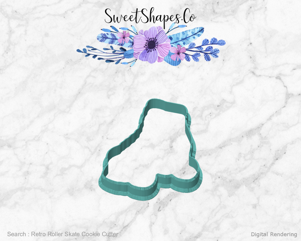 Retro Roller Skate Cookie Cutter — front view