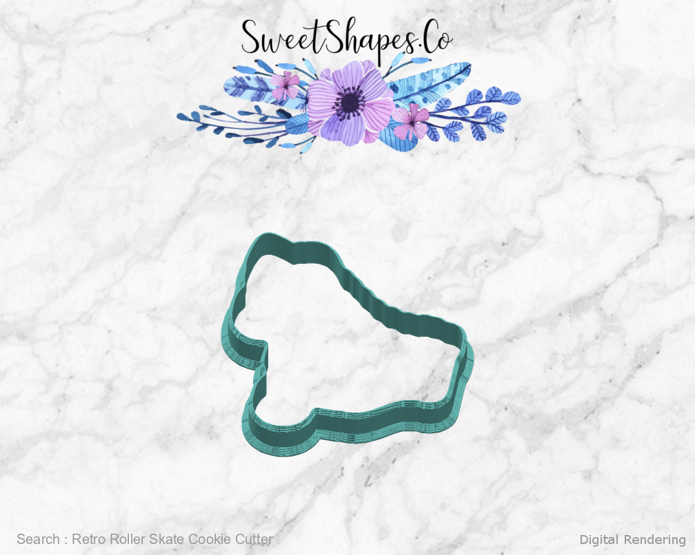 Retro Roller Skate Cookie Cutter — right view