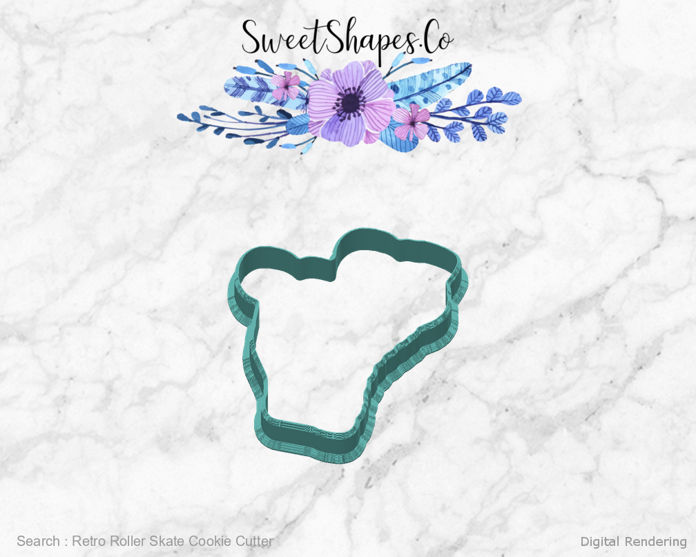 Retro Roller Skate Cookie Cutter — back view