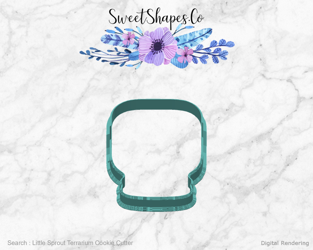 Little Sprout Terrarium Cookie Cutter — back view