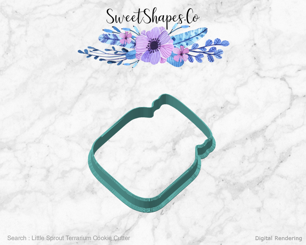 Little Sprout Terrarium Cookie Cutter — angled front view