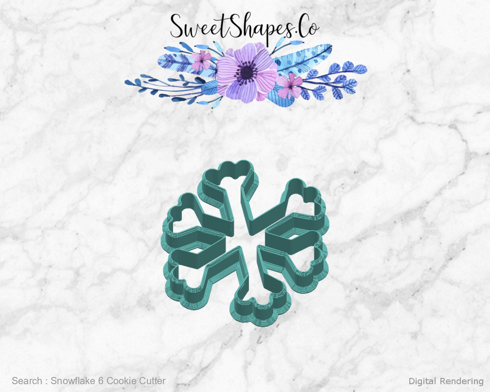 Snowflake 6 Cookie Cutter — right view