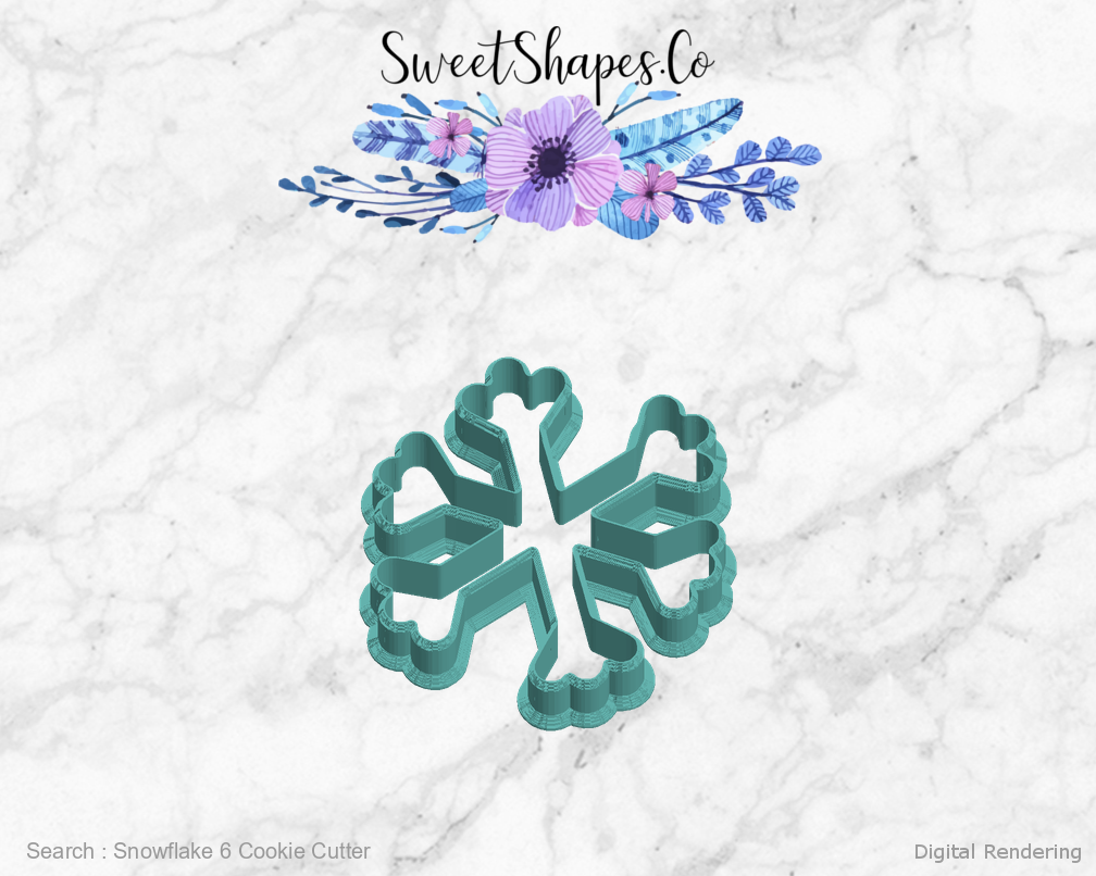 Snowflake 6 Cookie Cutter — left view
