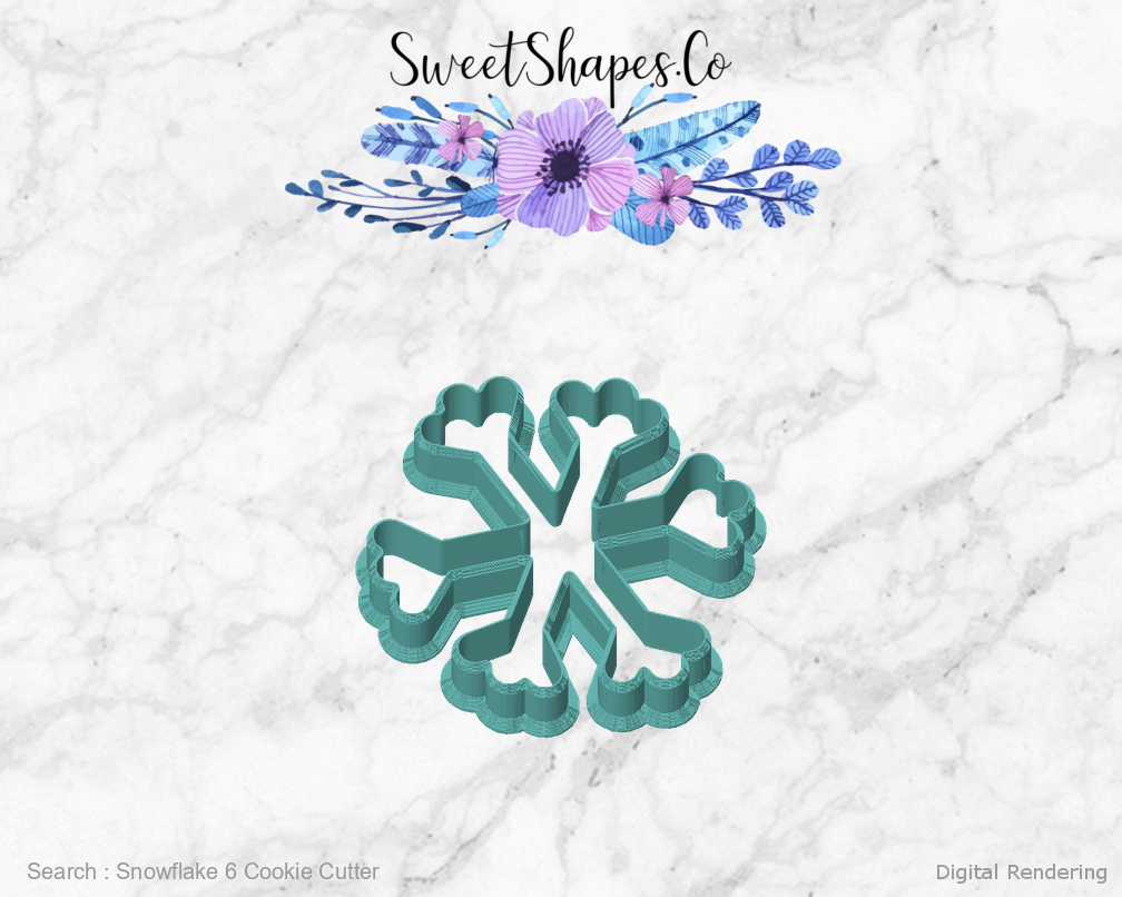 Snowflake 6 Cookie Cutter — front view
