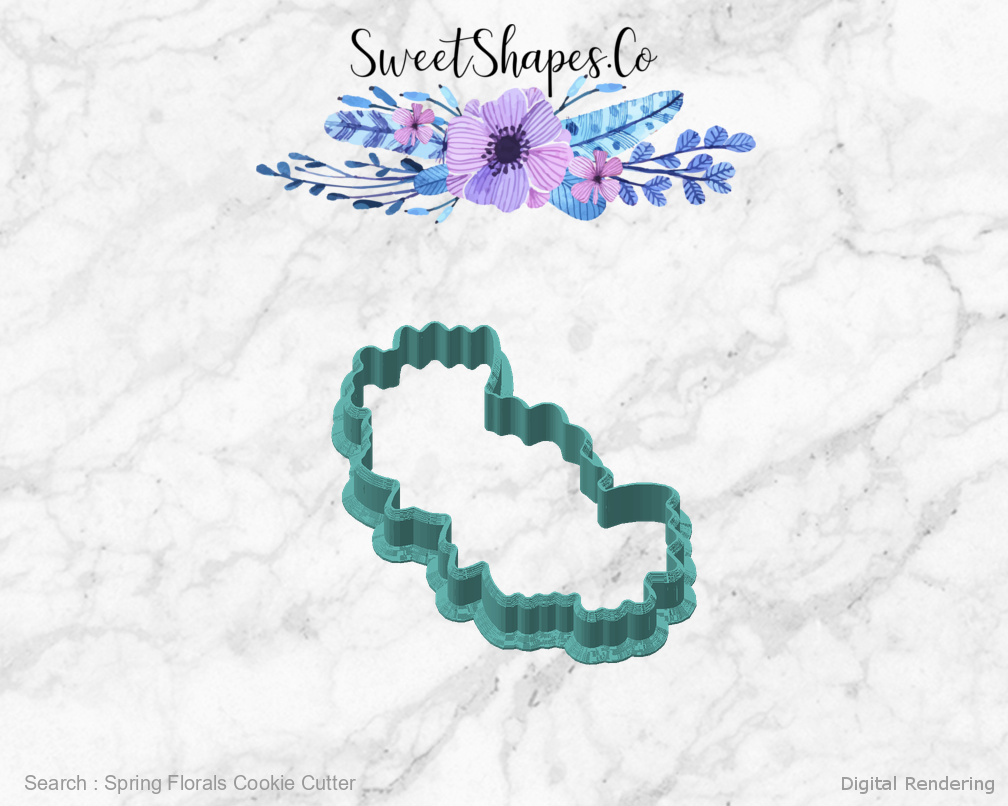 Spring Florals Cookie Cutter — angled front view