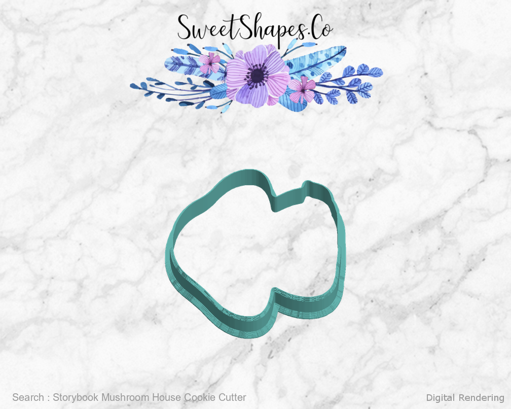 Storybook Mushroom House Cookie Cutter — left view