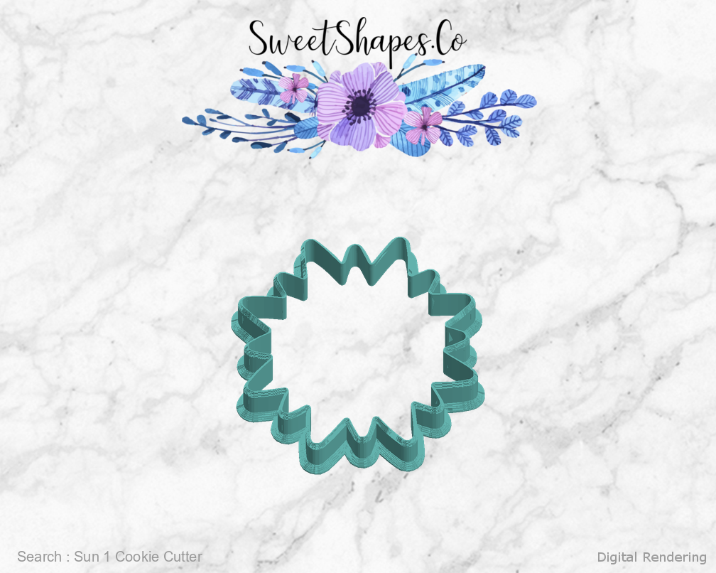 Sun 1 Cookie Cutter — left view