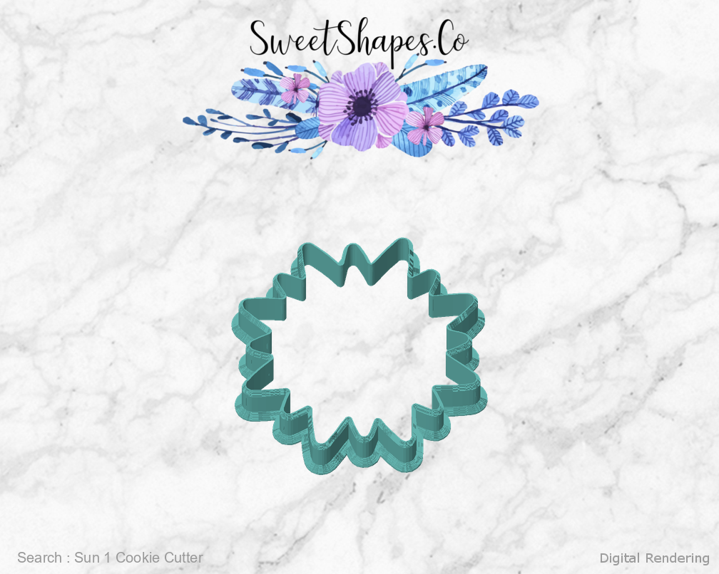 Sun 1 Cookie Cutter — front view