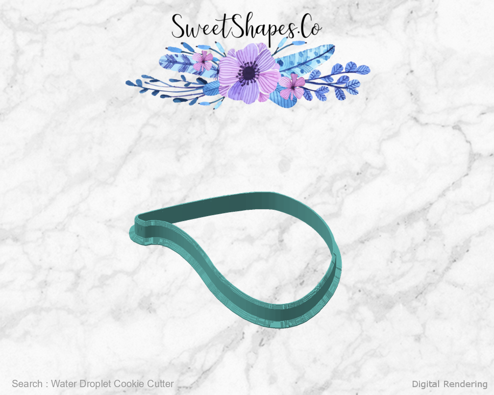 Water Droplet Cookie Cutter — angled front view