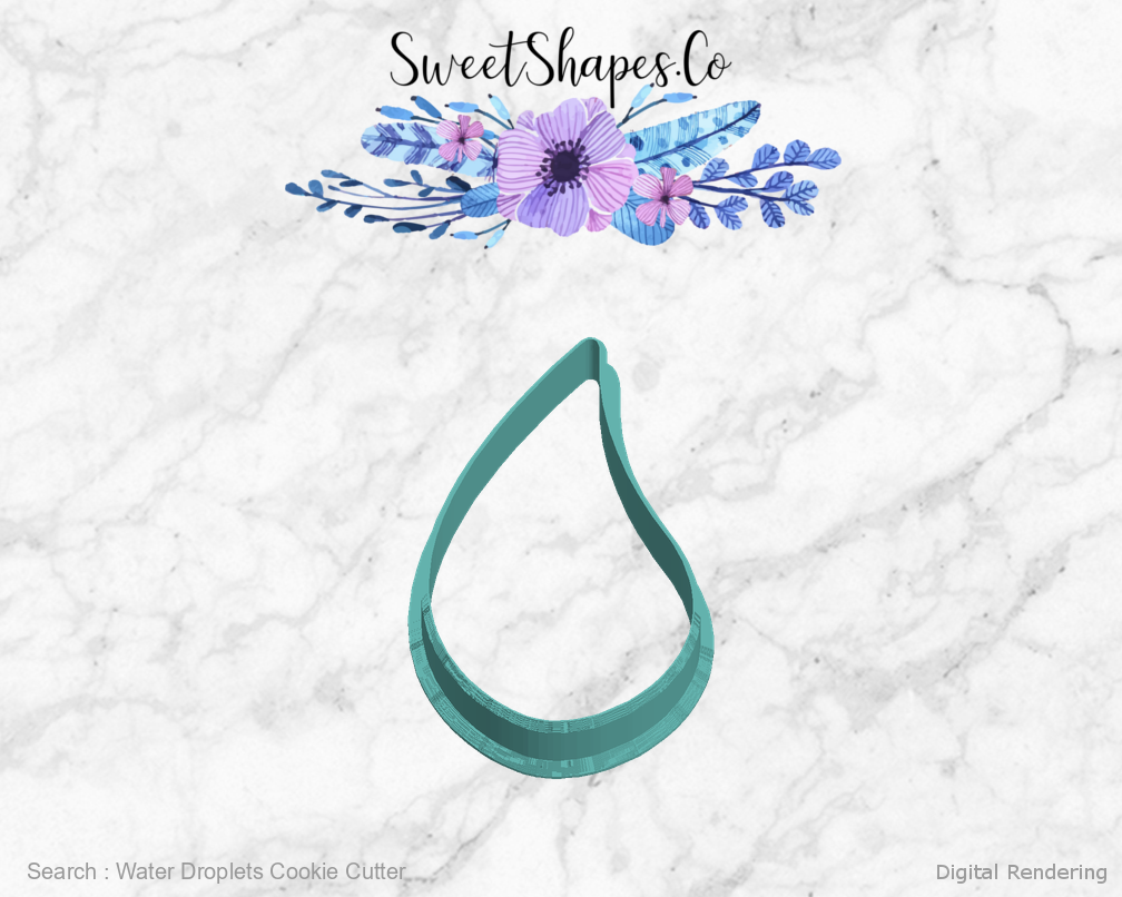 Water Droplets Cookie Cutter — left view