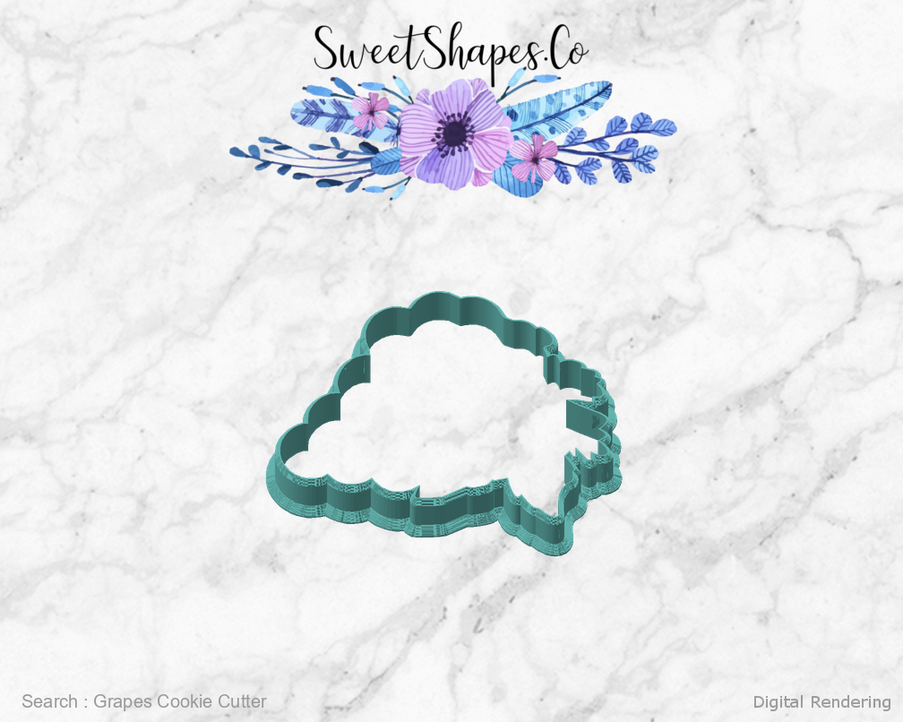 Grapes Cookie Cutter — angled front view
