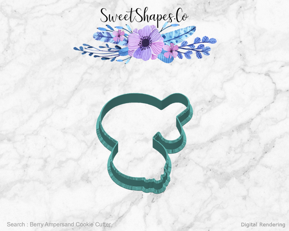 Berry Ampersand Cookie Cutter — back view