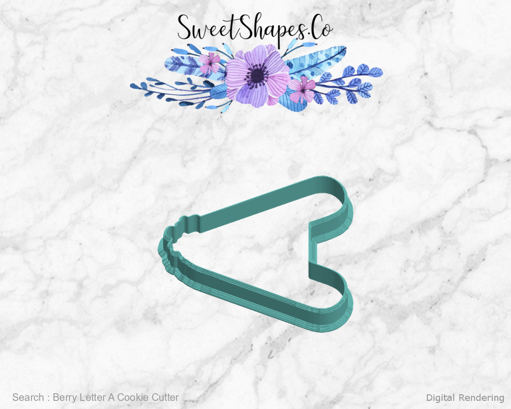Berry Letter A Cookie Cutter — left view