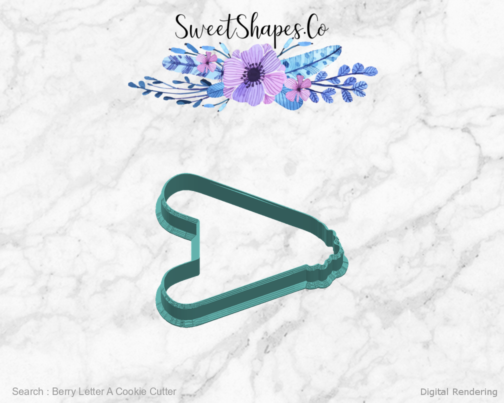 Berry Letter A Cookie Cutter — right view