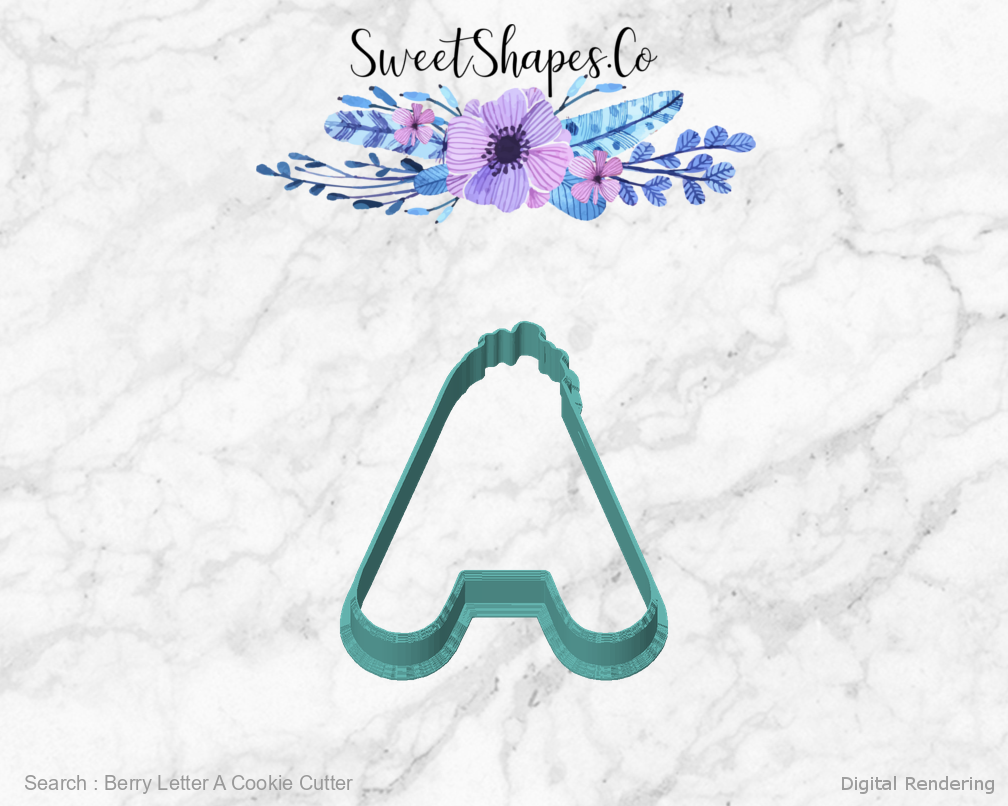 Berry Letter A Cookie Cutter — front view