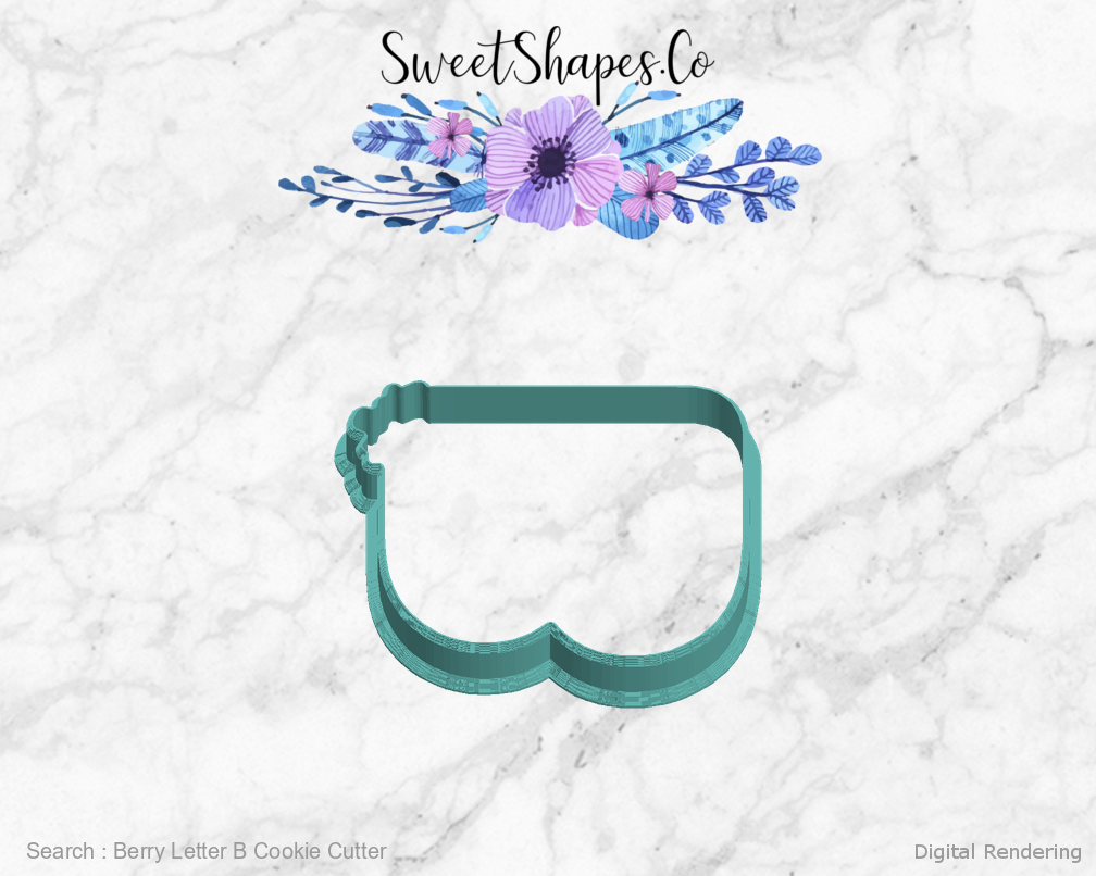 Berry Letter B Cookie Cutter — left view