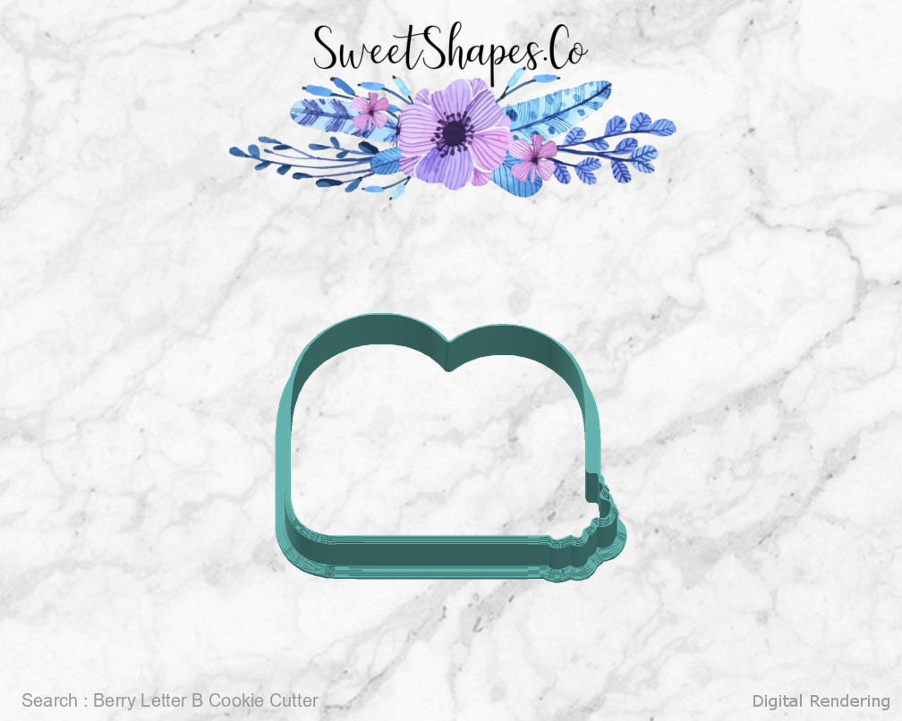 Berry Letter B Cookie Cutter — right view
