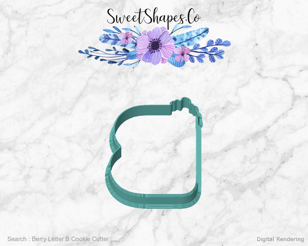 Berry Letter B Cookie Cutter — front view