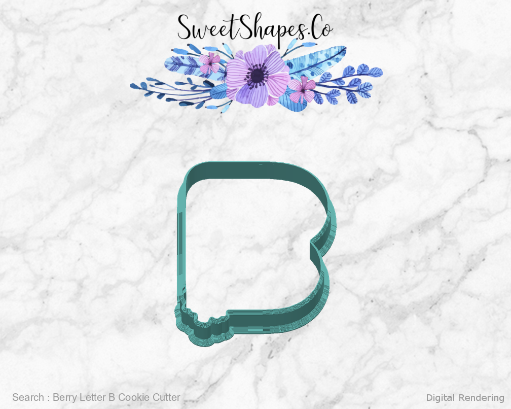 Berry Letter B Cookie Cutter — back view