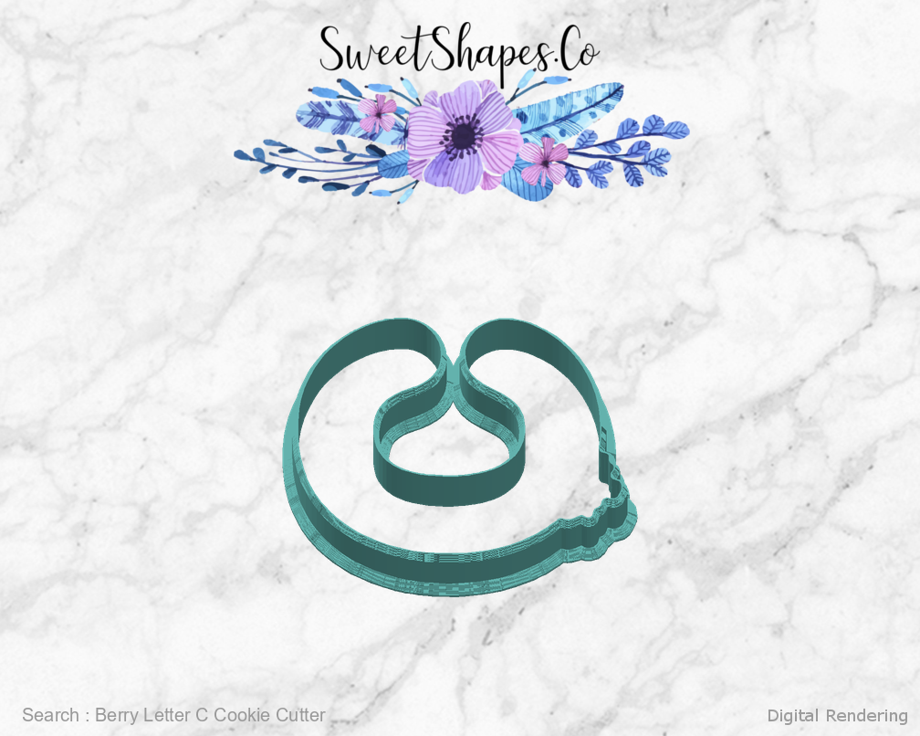 Berry Letter C Cookie Cutter — right view