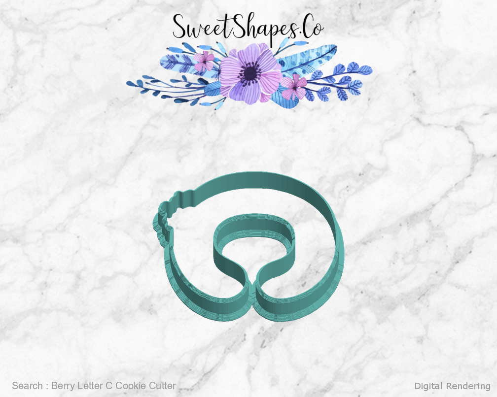 Berry Letter C Cookie Cutter — left view