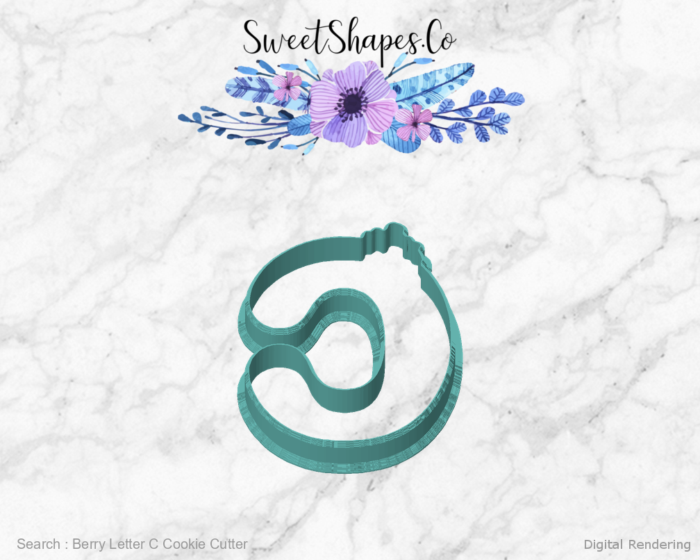 Berry Letter C Cookie Cutter — front view