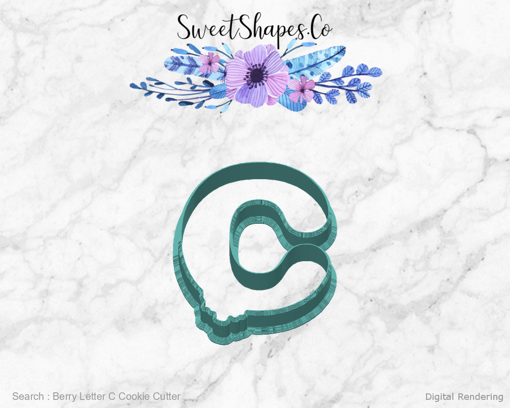 Berry Letter C Cookie Cutter — back view